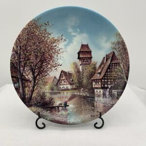 Washing Day By The River Collector Plate COA & Box 1991 Helmut Glossl Germany
